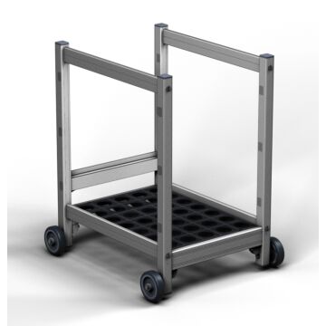 Chariot sous table 1 niveau avec clayettes polymère