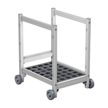 Chariot sous table 1 niveau avec clayettes en polymère