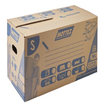 Caisse de déménagement carton fermeture automatique simple cannelure
