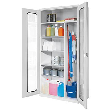 Armoire d'entretien monobloc portes pleines ou vitrées