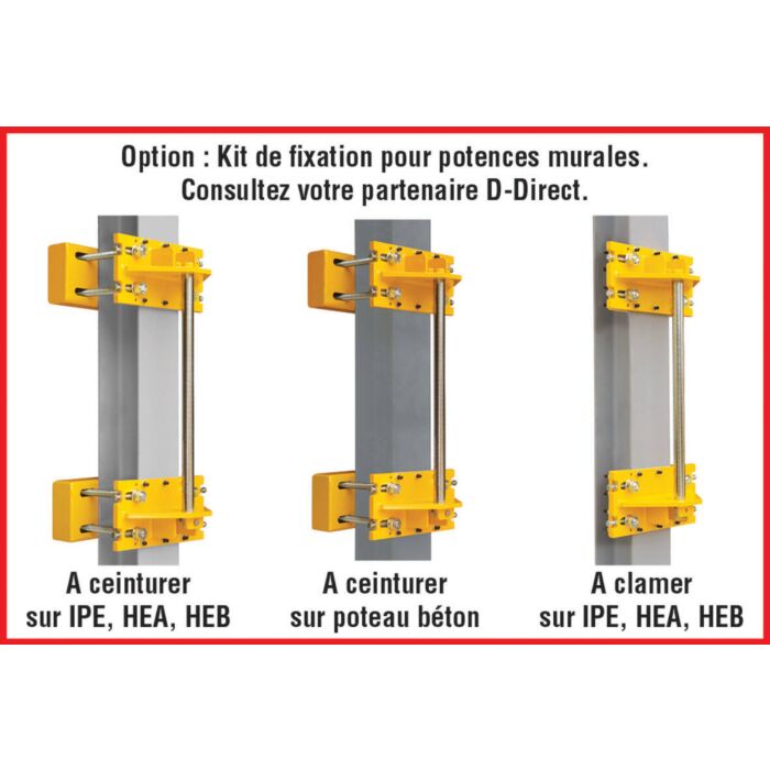 Potence murale inversée à profil creux
