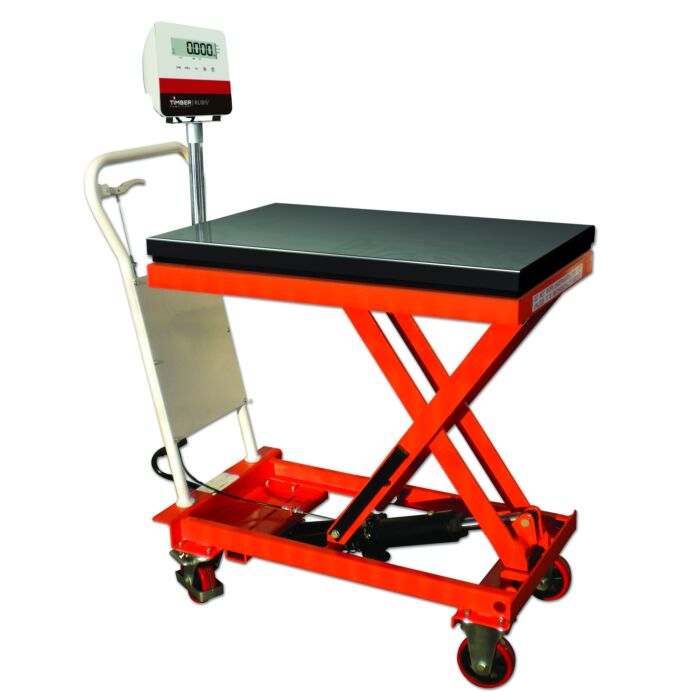 Table élévatrice avec système de pesage