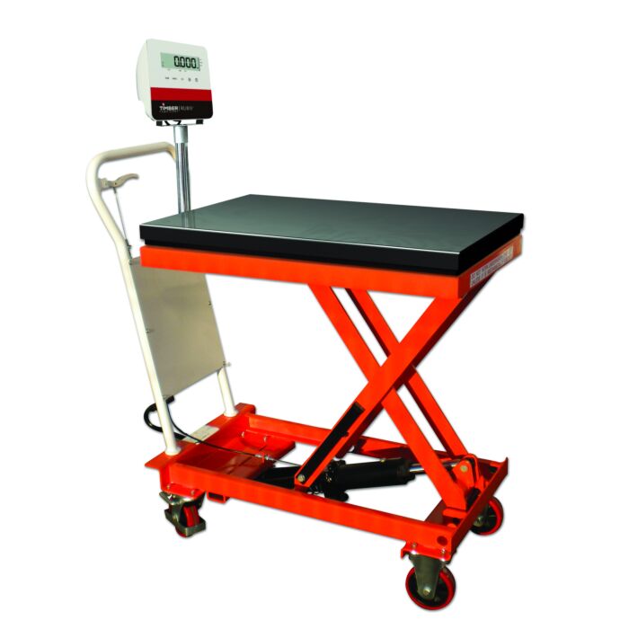 Table élévatrice avec système de pesage