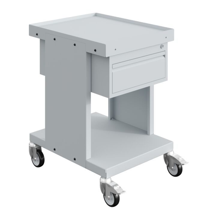 Desserte mobile 2 flancs latéraux avec bloc tiroirs