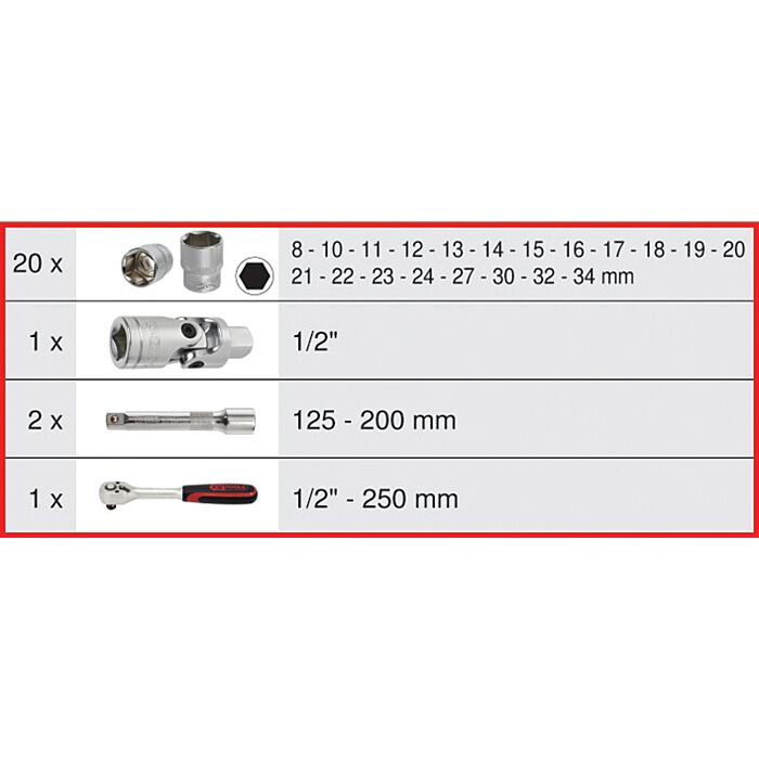 Coffret de douilles 1/2'' Ultimate - 24 pièces