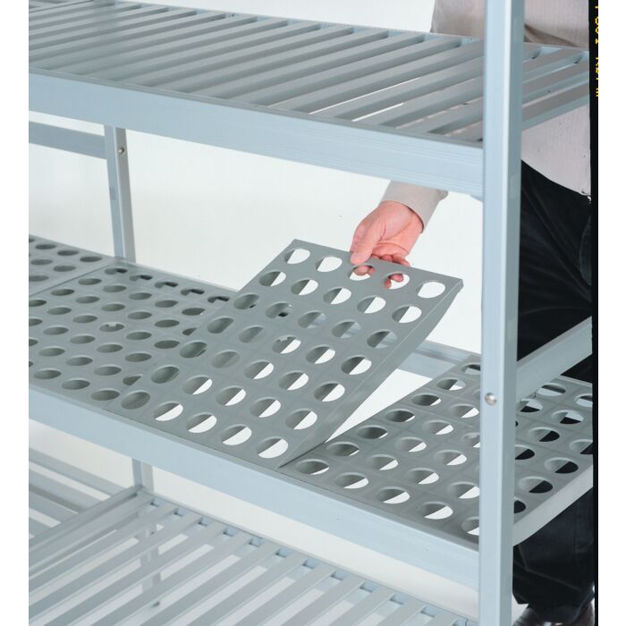 Rayonnage modulable en Duralinox anodisé à clayettes amovibles