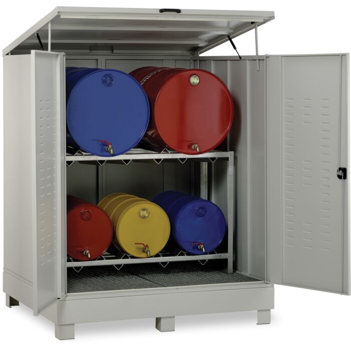 Box de stockage avec rétention en acier