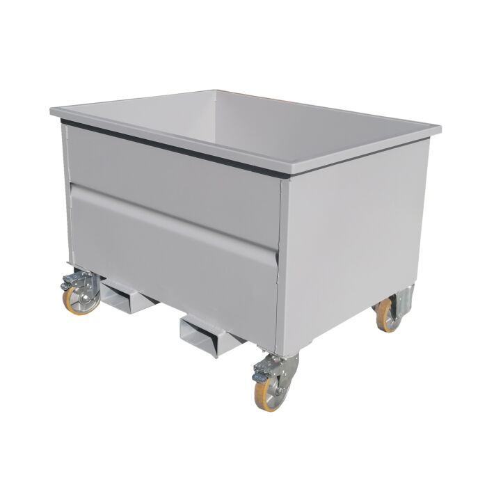 Benne pour chariot à tête rotative avec fourreaux sous cuve