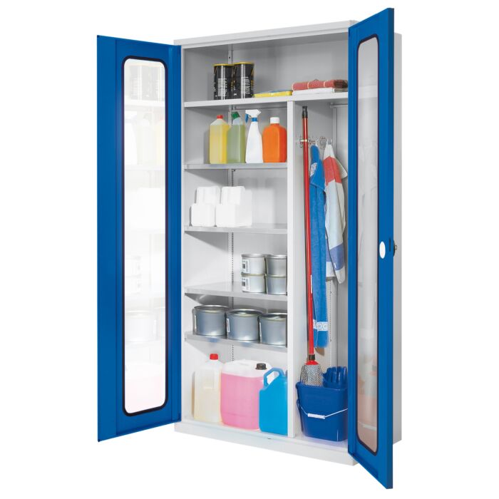 Armoire d'entretien monobloc portes pleines ou vitrées