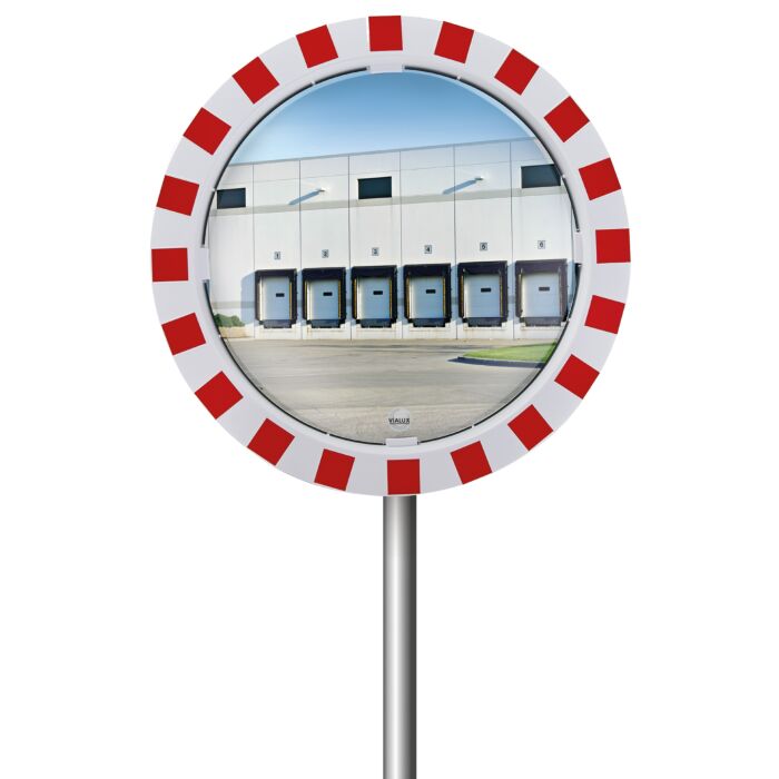 Miroir industrie et logistique cadre Rouge et Blanc