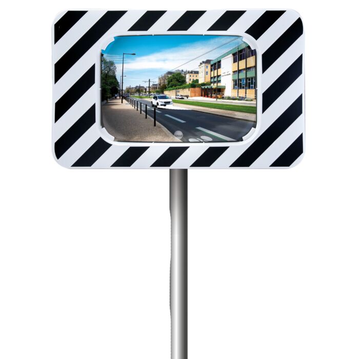 Miroir réglementaire d’agglomération cadre Noir et Blanc