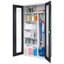 Armoire d'entretien monobloc portes pleines ou vitrées